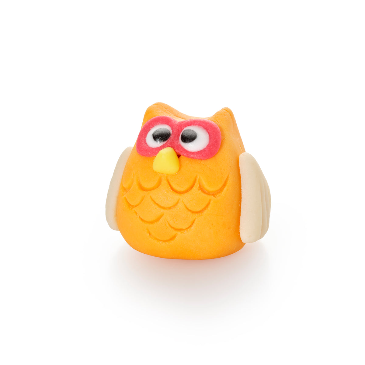Eule sitzend orange