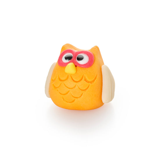 Eule sitzend orange