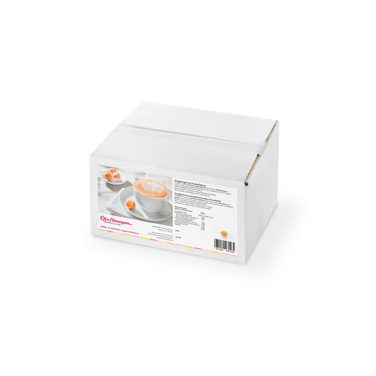 Mandel-Nougat-Kugeln mit Pralinéfüllung